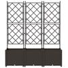 Garden Planter Set 3 pcs Brown 120 x 40 x 143 cm Plastic