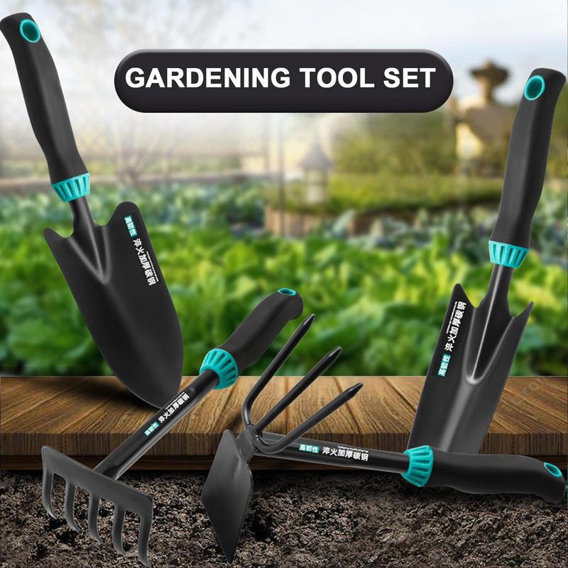 4 шт. Садовые совки Ручной инструмент Маленький набор посадочных лопаток Тепличная лопатка для пересадки цветов Копающий грабли Для походного снаряжения