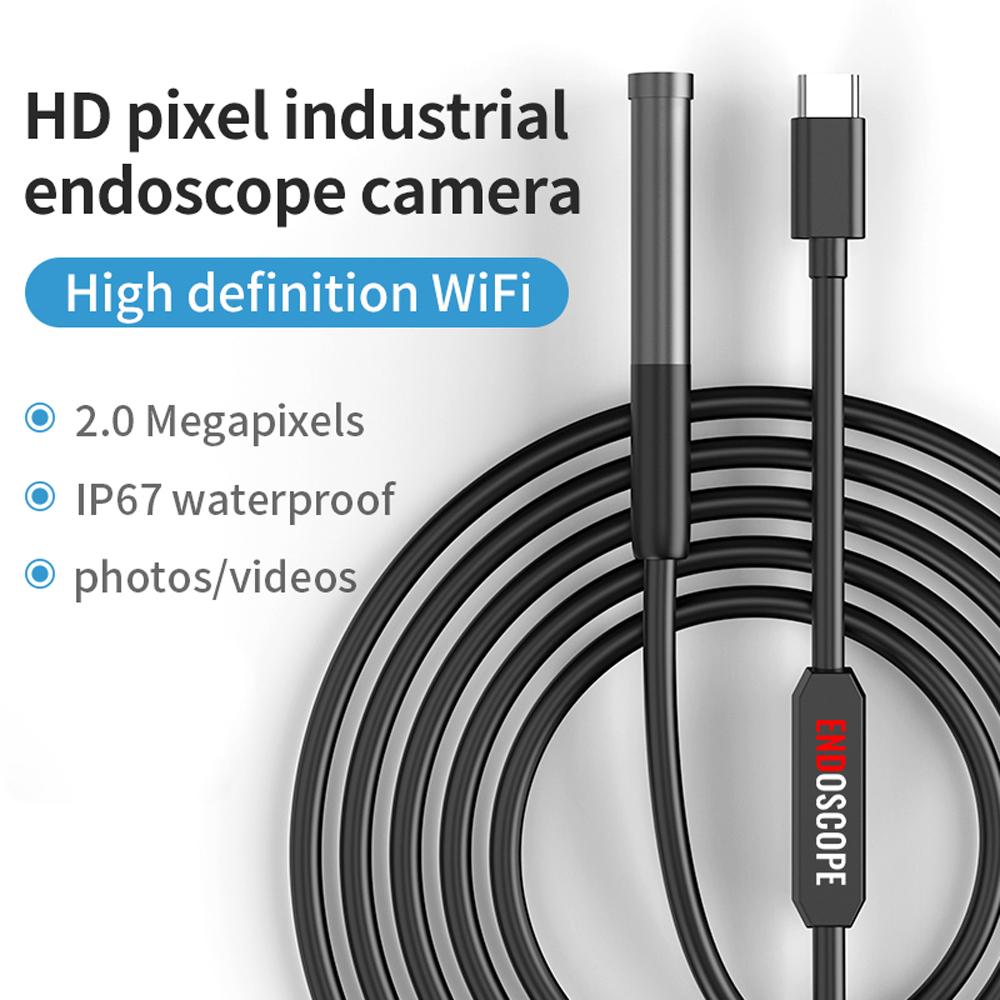 USB-эндоскоп для телефона Android iOS, 8 мм, Wi-Fi, бороскоп, водонепроницаемая змеиная камера с 6 светодиодами