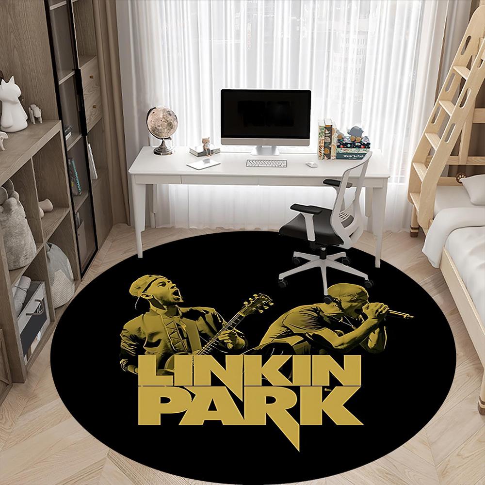 1pcMusic Linkin Papk Band Office Round Area Rug, Indoor Mat Suitable For Office,Bedroom Living Room Home Decor, Room Deco a0928157
