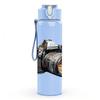 1PC Retro Camera Photo Pattern 750ml Color Plastic Sports Water Bottle Leakproof Flip Straw Lid Suitable for Sports Office Home Use