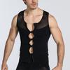 Men's Zippered Body Shaping Vest With Thin Buttons For Adjusting Chest And Abdomen