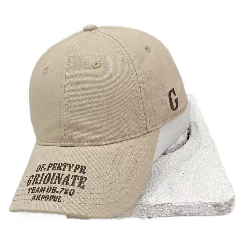 Baseball cap women's summer deep top fashion versatile face small letter embroidery sun hat sun protection cap men