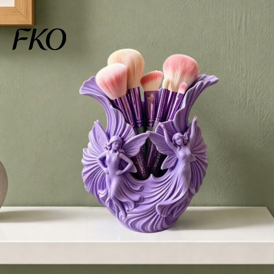 Special Gift for Art Lovers 3D Printed Pen Holder, Fairies Desktop Organizer Pens, Pencils, Makeup Brushes, Decorative Pencil Bedroom Minimalist
