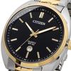 Часы CITIZEN Quartz с черным циферблатом, серебро x золото, модель Overseas [Citizen] мужские BI5094-59E [Товар]