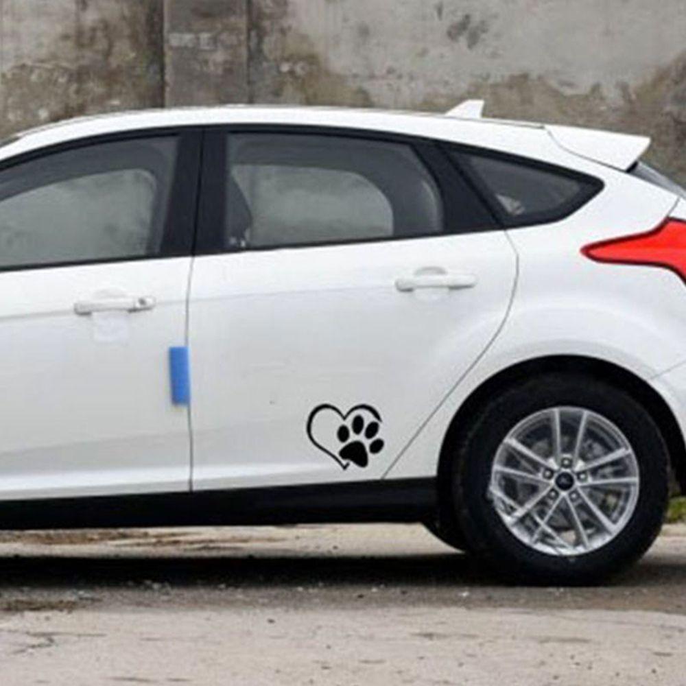 Наклейка с милой собакой, кошкой, сердцем, лапами, светоотражающая наклейка для автомобиля, наклейка на окно, след питомца