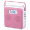 Ohm Denki AudioComm Portable CD Player Stereo CD Radio Cubic Design Compact Small English Conversation Language Learning AC Power Dry Battery Pink OHM