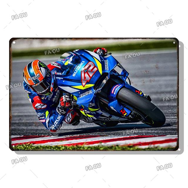 F1 Motorcycle Racing Vintage Metal Poster Racer Athlete Retro Tin Sign Auto Club Wall Art Decoration Plaque Home Decor Aesthetic