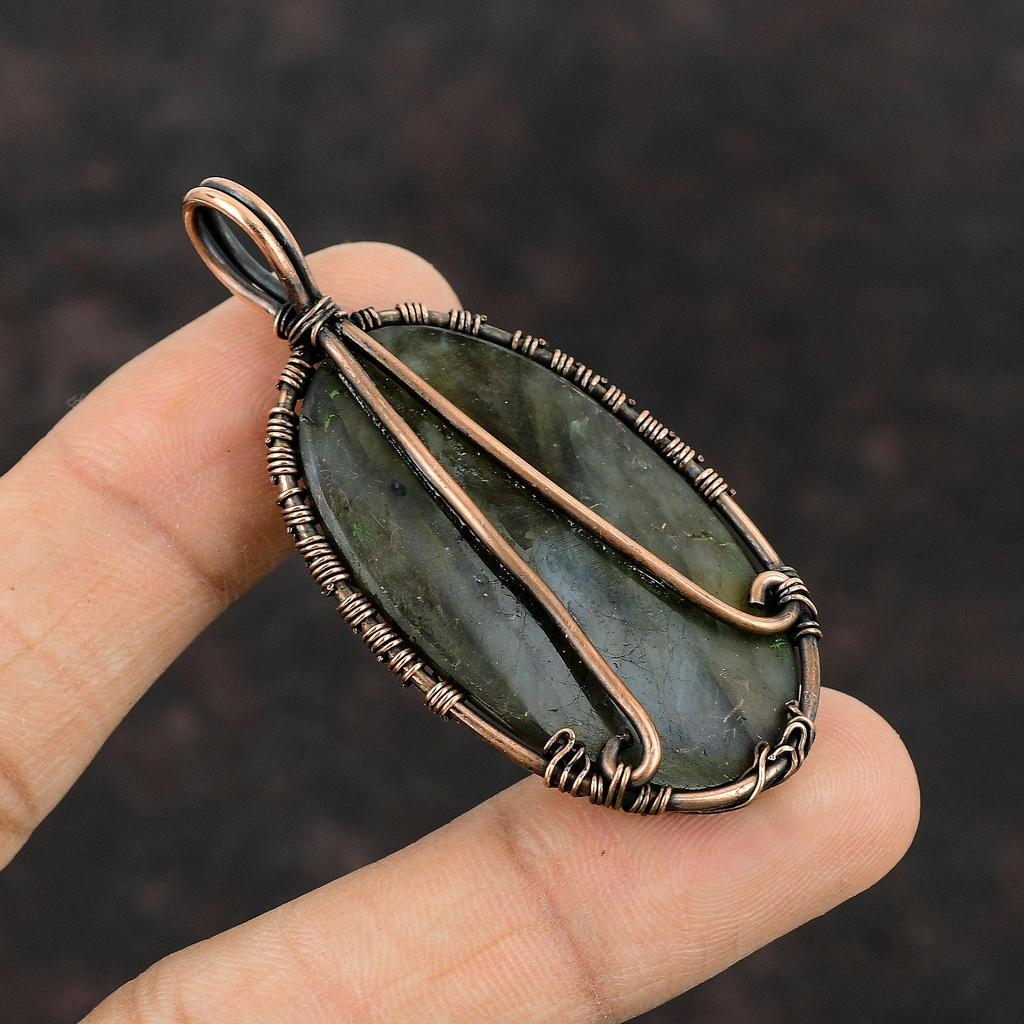 Tree Of Life Labradorite Pendant Copper Wire Wrapped Pendant Handmade Gemstone Pendant Designer Copper Jewelry Tree Of Life Jewelry For Gift