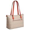 Coach Gallery 36 Classic Monogram Logo Design Coated Canvas Tote Bag Women tote Sand Deep-Orange CW381-SVXIK