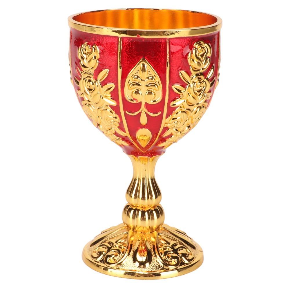 Бокалы и Кубки Металл Золотой Кубок Цветок Золотой Красный Pimp Cup Ретро Белый Бокал для Красного Вина Свадебный Декор