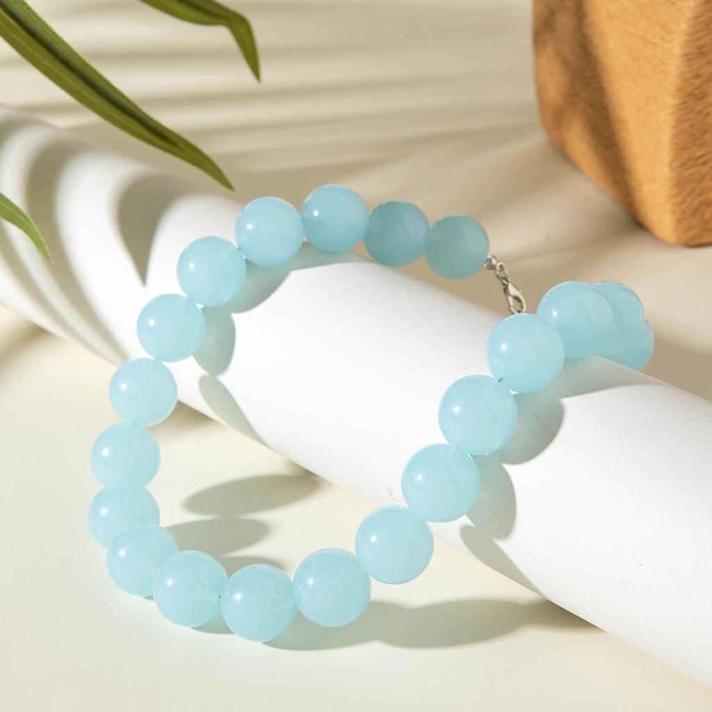 Летнее новое желейное прозрачное акриловое колье-чокер из бусин женские аксессуары небольшой свежий морской отпуск цвет допамин стиль