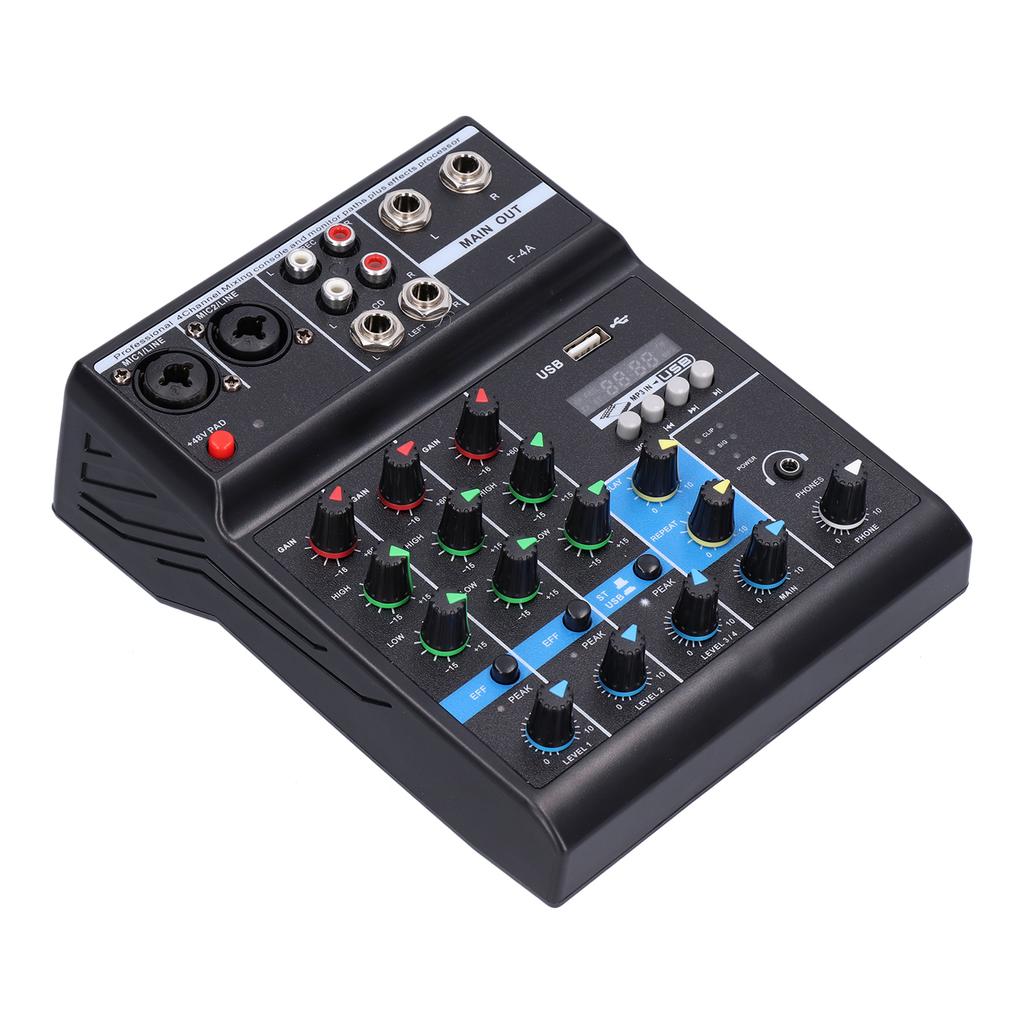 F4A 4-канальный живой микшер с низким уровнем шума профессиональный стерео USB o микшер для домашнего караоке сцены KTV