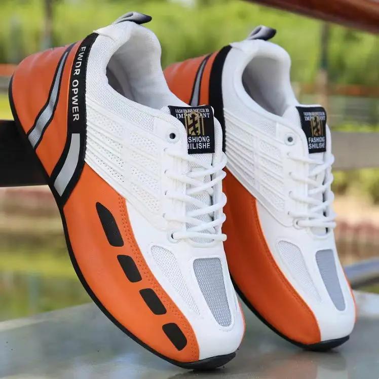 Men's Casual Vulcanized Shoes Fashion Luxury Sneakers Flat Shoes for Man Thick-soled Height-increasing  Shoes Big Size