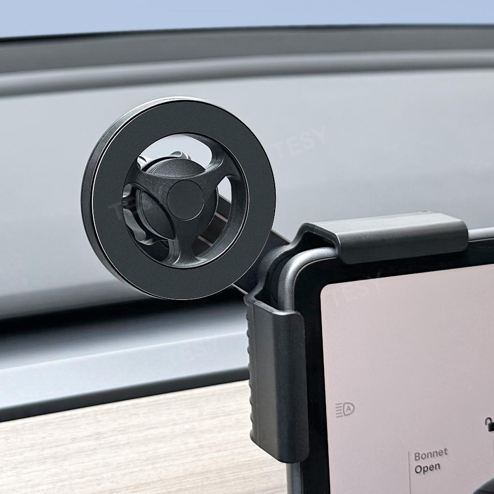 Автомобильный держатель для телефона 15 Вт, совместимый с MagSafe, магнитное беспроводное зарядное устройство для Tesla 2026 2025 Model 3 Y HIGHLAND BYD Atto 3