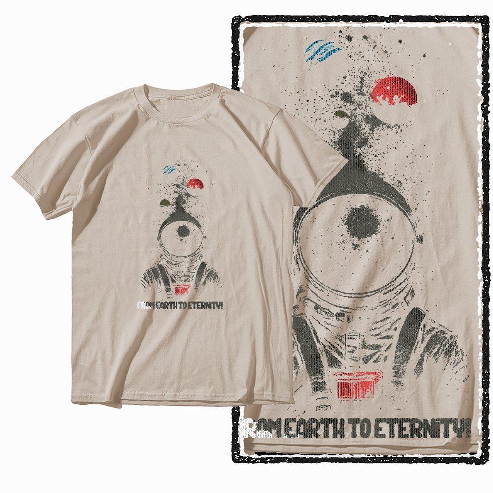 G37 Beige Big Size 100 Cotton Space Printed Unisexs Tshirt Streetwear Cool Vintage Oneck Unisexs Tee Tshirt