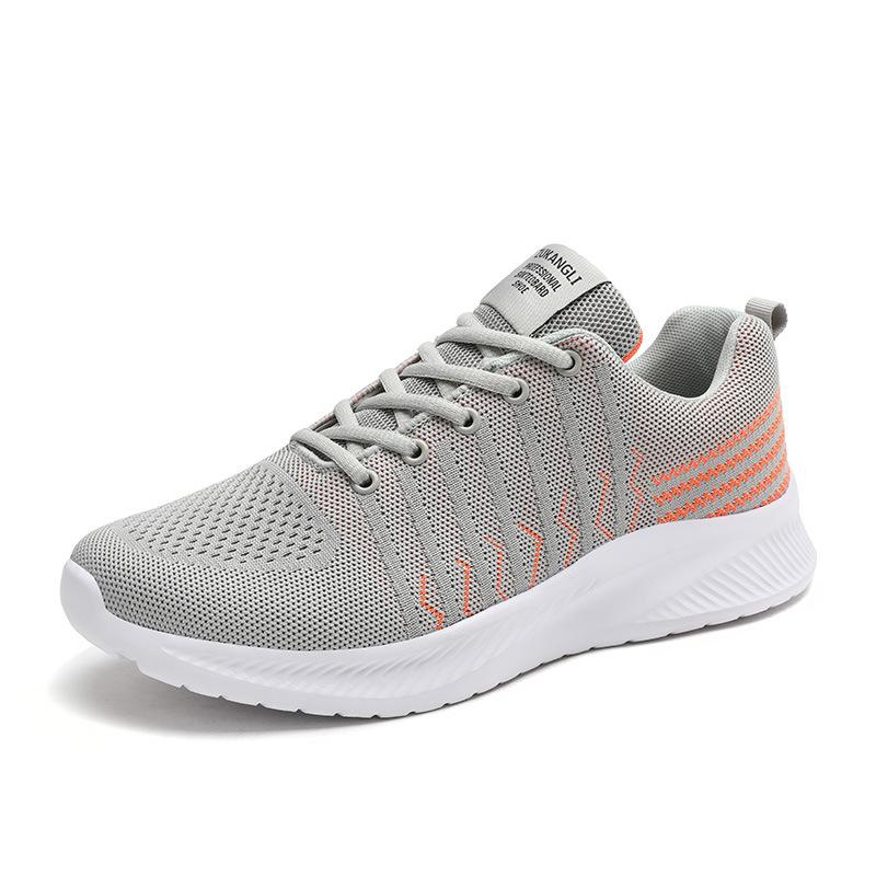 Popular Men's New Breathable Fly-woven Mesh Sports Shoes Soft Sole Light Running Casual Men's Shoes Tide