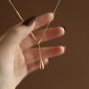 Titanium Steel Dewdrop Necklace Y-shaped Metal Necklace Fashion Collarbone Chain  Jewelry Gifts