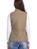 2022 Women's Fashion Quilted Cotton Vest with Zipper Pockets and Stand-Up Collar