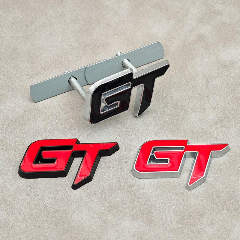ABAM1 3D Metal Letters GT Logo Car Front Grille Emblem Badge Sticker Decals For Geely GT Accessories