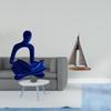Абстрактная фигурка человека-мыслителя, скульптура и статуэтка парусной лодки, универсальное декоративное искусство