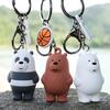 We Bare Bears Keyrings Ice Bear Key Chain Lanyard Bag Pendants Ornaments Collect