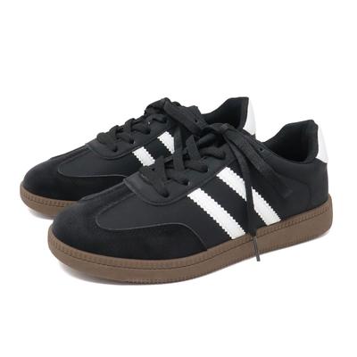 Белый и 3 см Синтетическая ПУ Черный и Размеры Повседневная Японская Обувь [AAA+] Женские Кроссовки, Стильные, Черные, Легкие, Низкие, На шнуровке, Каблук,