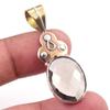 Natural Smoky Quartz 925 Solid Sterling Silver TwoTone Gift Pendant 1.75" N5u15