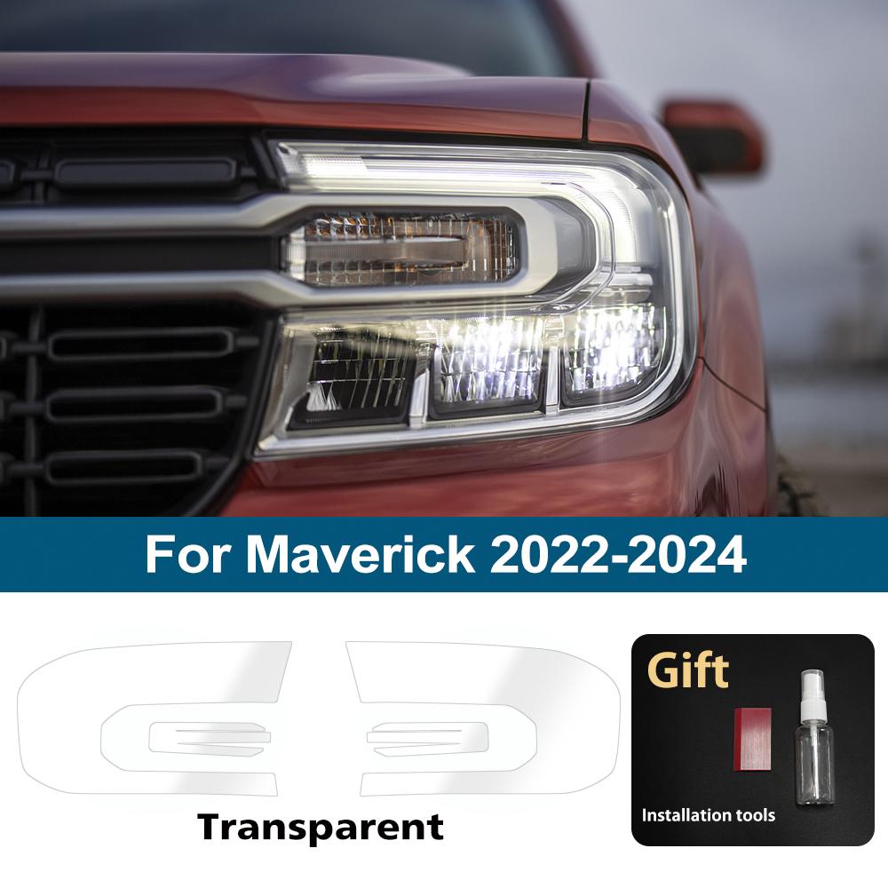 Защитная пленка для фар автомобиля для Ford Maverick 2026-2026 Дымчато-черная, предварительно вырезанная, антицарапающая, глянцевая виниловая пленка для оклейки