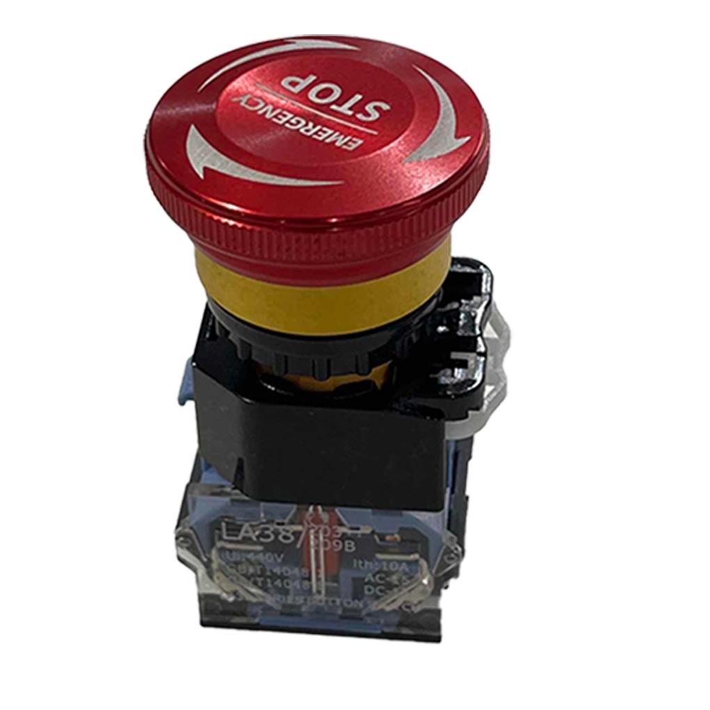 22mm 10A Metal Emergency Stop Pushbutton Switches Self-Locking For Start Emergency Stop Push Button Switch 1NO 1NC 2NC
