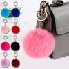 1PC Women Pendant Keychain Fur Ball Key Chains Soft Fur Fluffy Pendant Jewelry Decoration