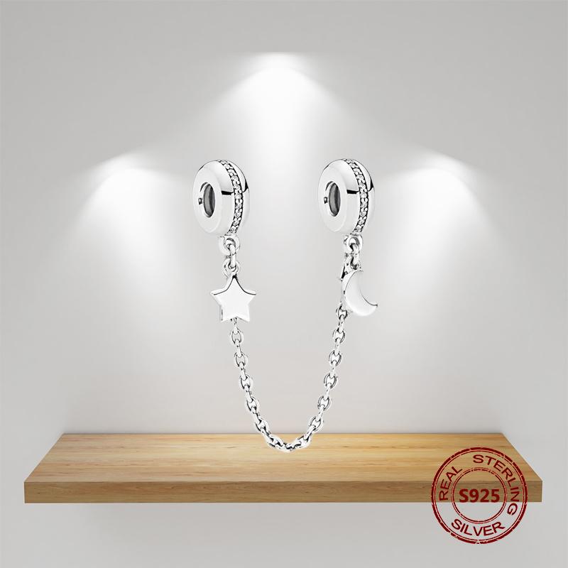 Новая цветочная цепочка безопасности круглая подвеска бусина подходит оригинальный браслет подвеска звезда луна бабочка DIY ювелирные изделия для женщин