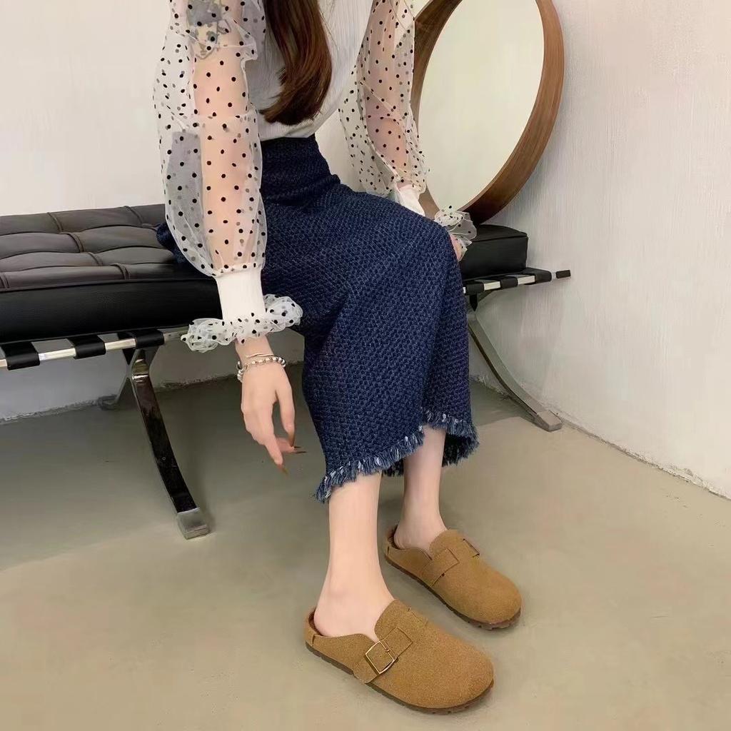 Баотоу крутые тапочки женские носят 2025 новые интернет-знаменитости Birkencool тапочки девичье сердце мягкая подошва половина тапочек