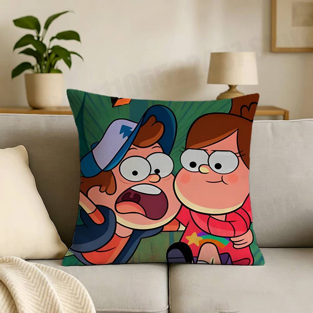 GGravity Cute FFalls Cartoon Printing Pillowcase Customized Pillow Cover for Sofa Home Decor