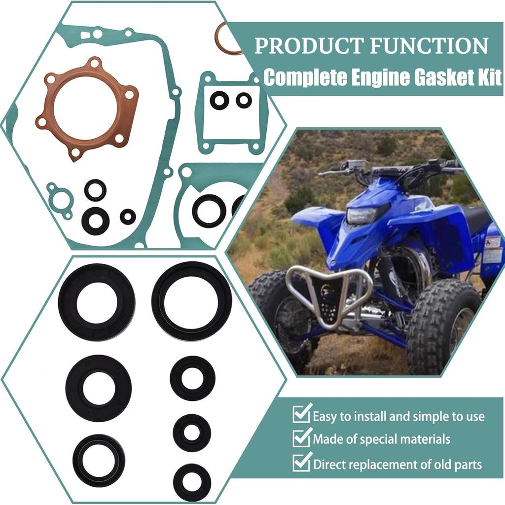 waltyotur Complete Engine Gasket Kit Set with Oil Seals Replacement for 1988-2006 Yamaha Blaster 200 YFS200