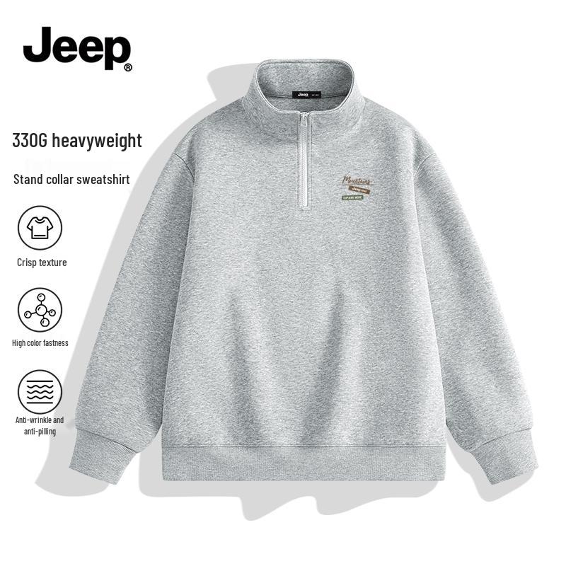 Jeep Мужской свитшот на молнии до половины со стойкой