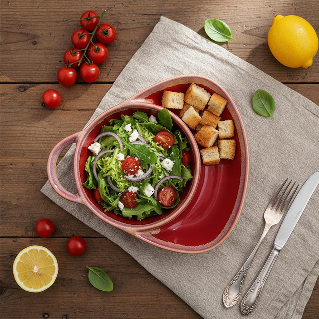 Anti-Soggy Cereal Bowl Soup and Sandwich Plate Combo Breakfast Powls Divided Snack Bowls Gifts for Wedding Housewarming Party