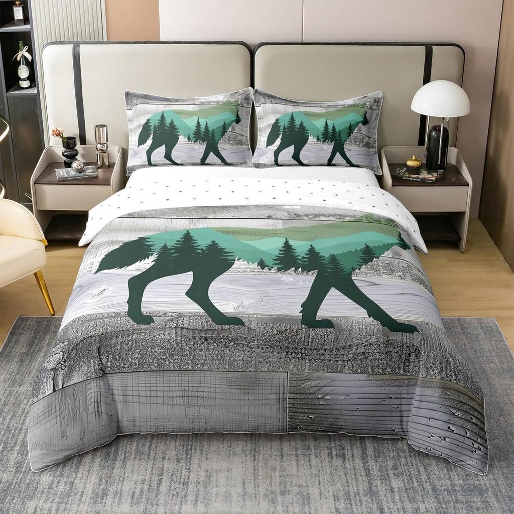 Wildlife Duvet Cover Queen King Size Animal Safari Country Style Quilt Cover Soft Bedding Set For Kids And Teens Bedroom 3 Pcs