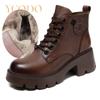 Women's Autumn and Winter Natural Leather Marton Boots Manual Binding Sewing Boots