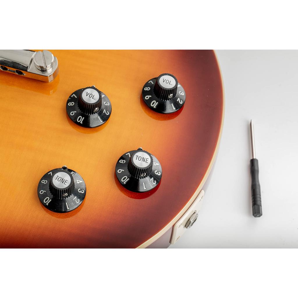 Musiclily Pro Inch Standard Guitar Hat Knob 2 Tone 2 Volume Sombrero Knob Black of Set, (Набор 4)