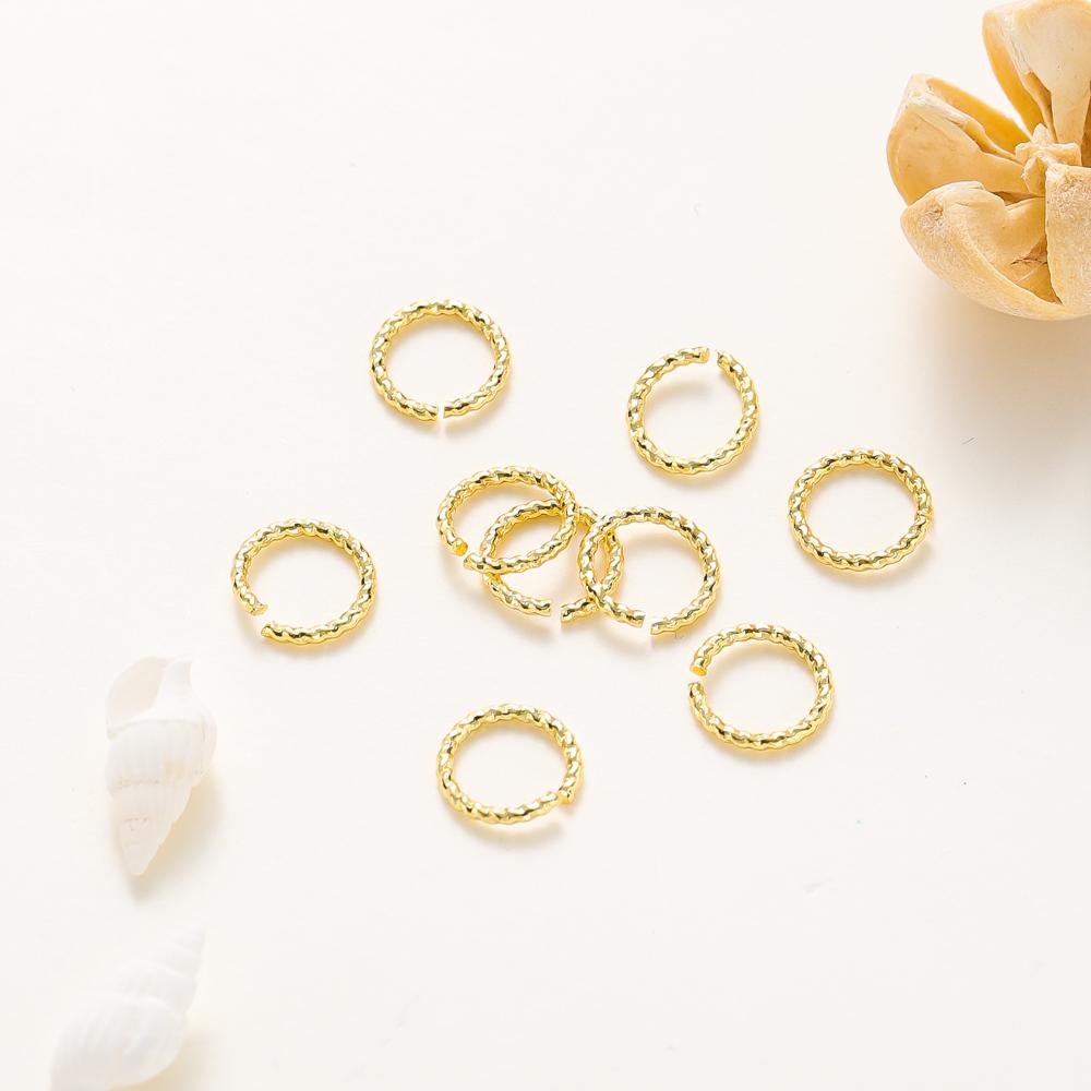 20-50pcs/bag 14K 18K Gold Twisted Open Jump Ring Split Connect Round Ring For DIY Jewelry Handmade Wholesale Making Accessories