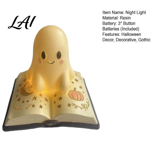 Goth Chic Accessories Halloween Ghost Table Lamp Resin Spooky Night Light for