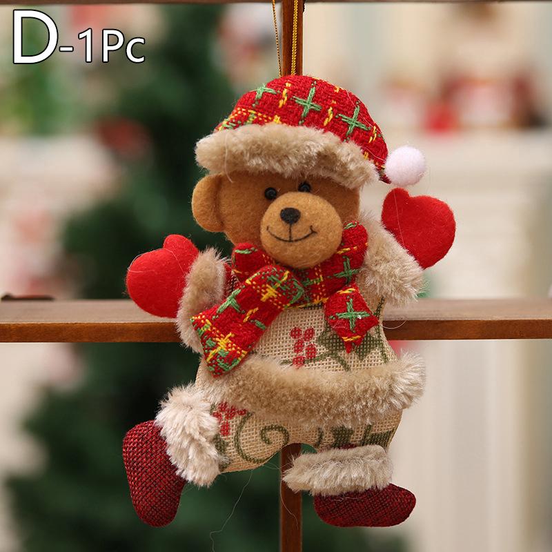 1pc/4pcs Ornaments for Xmas Kids Gifts Santa Claus Dolls Christmas Tree Hanging Christmas Decoration