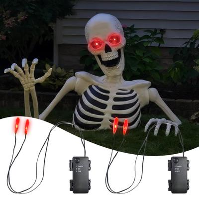 Светодиодные светящиеся гирлянды с таймером, жуткие светодиодные огни-глаза, всепогодное освещение на Хэллоуин для масок, черепов, реквизита