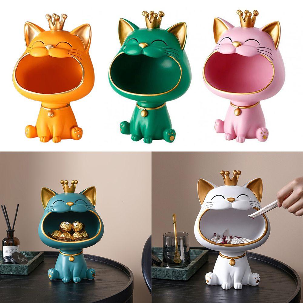Поднос Столик Украшение Хранение Орнаменты Ключница Скульптура Кошки Хранение Ювелирных Изделий Статуэтка Счастливого Кота