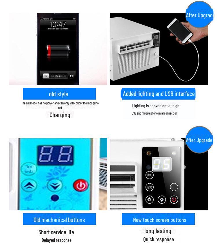 Портативный мини-кондиционер с бесплатной установкой — включает в себя охлаждение для домашних животных, москитную сетку и аксессуары для шкафа, заказывайте индивидуально