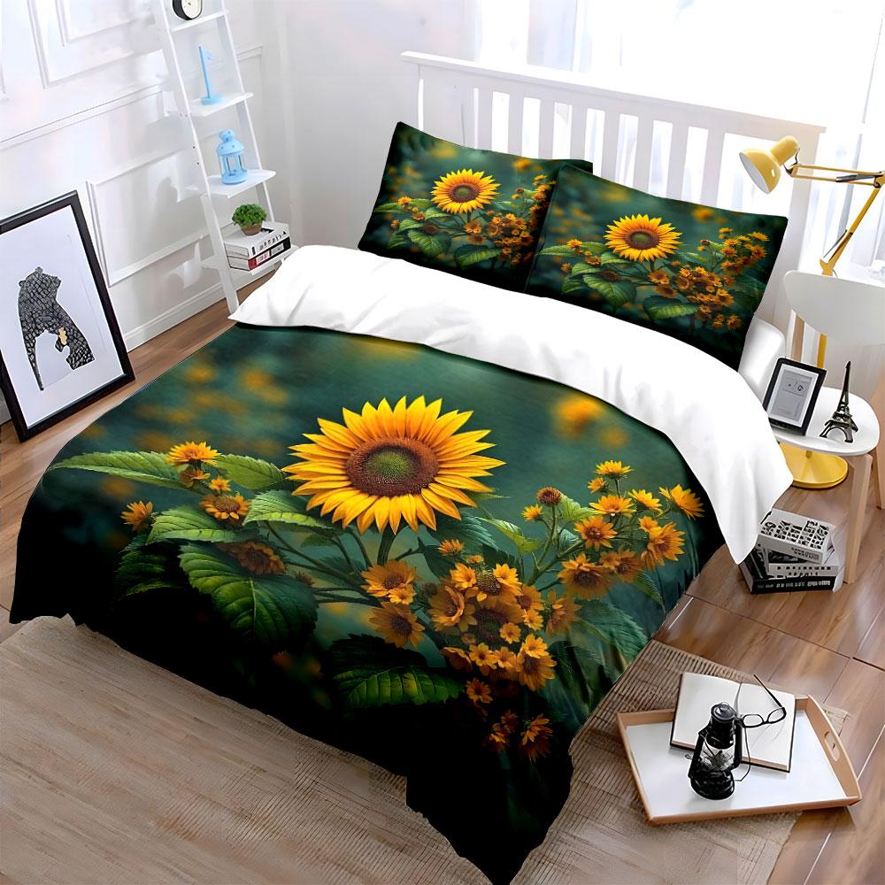 Golden blooms of sunshine. Bedding sets Duvet covers Pillowcases(1* Duvet Cover 2* Pillowcases without duvet insert)