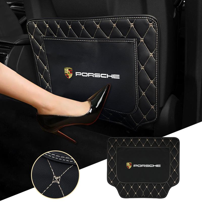 Кожаный Защитный Коврик на Спинку Автомобильного Сиденья от Пинания Аксессуар для Porsche Cayenne Panamera Macan 911 718 Taycan Boxster Cayman 918