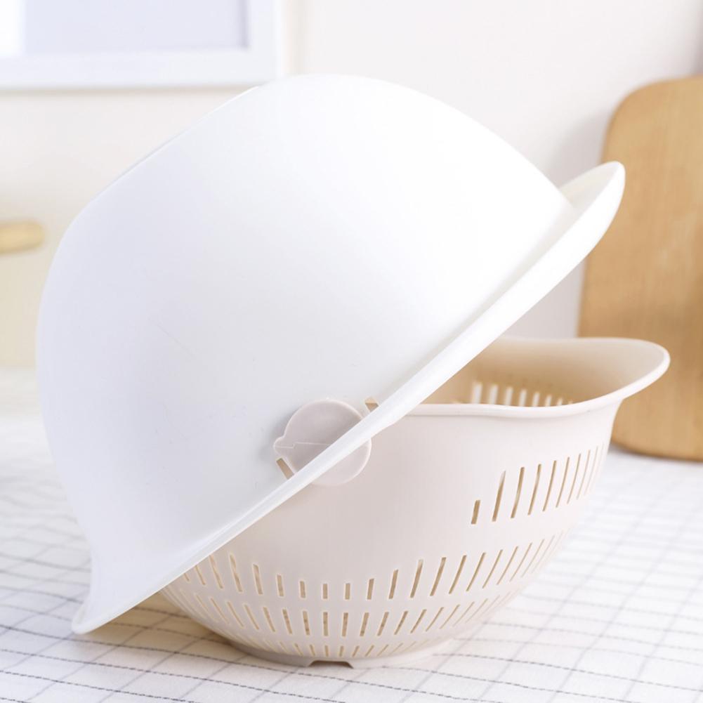 Портативная домашняя кухонная миска с двойным сливом, пластиковая корзина для мытья овощей и лапши