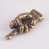 Middle Finger Figurine Brass Gold Freestanding Hand Sculpture Copper Middle Finger Pocket Lucky Charm for Home Shelf Desk Decor